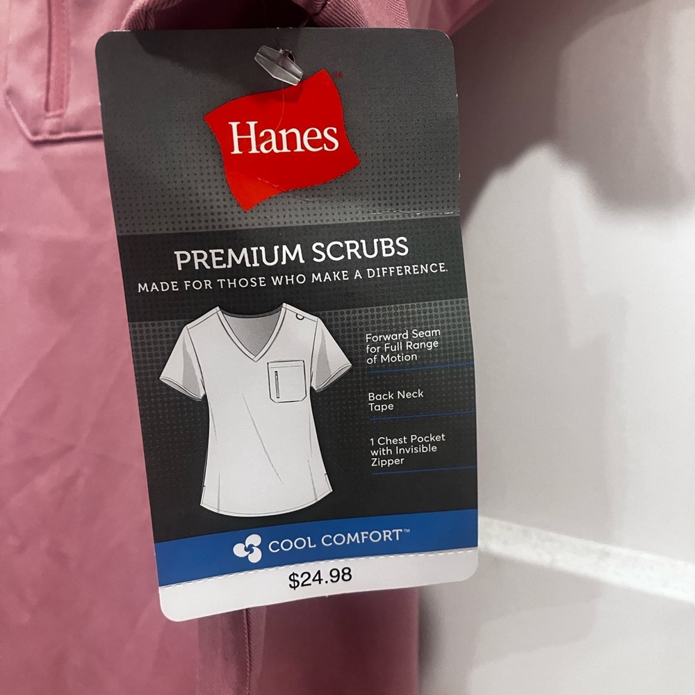 Pink Scrub Set with Pockets - Picture 3 of 9